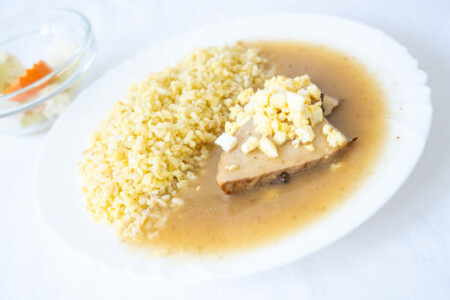 Štěpánská vepřová pečeně, bulgur